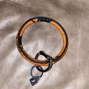 Oventure Key Ring Snakeskin Brown Black
